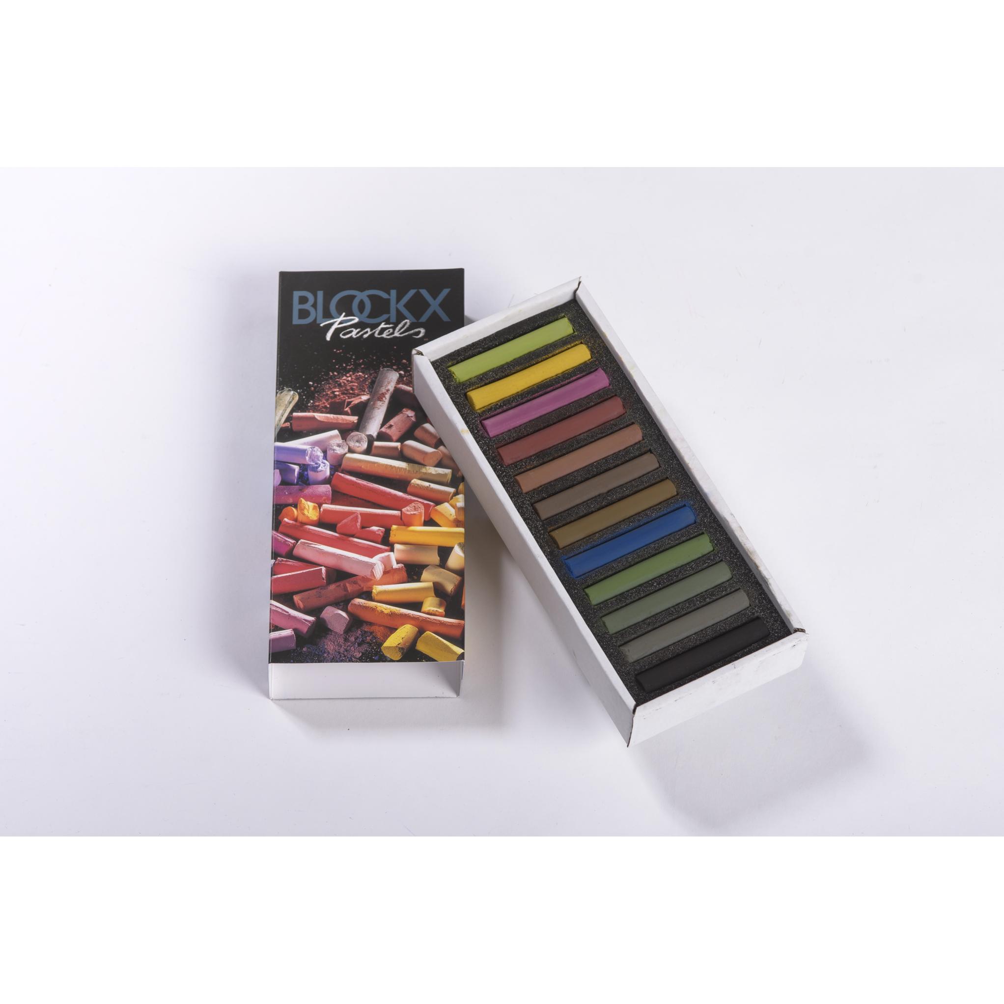 BlockX, Malstifte, Etui 12 Pastelle - Dunkel (Dunkel, 120 x)