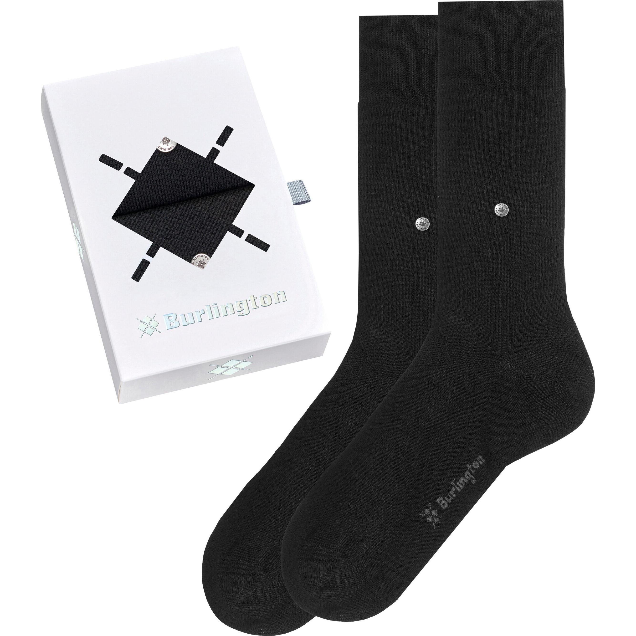Burlington, Herren, Socken, Socken Casual Bequem sitzend, Schwarz, (2er Pack, 40 - 46)