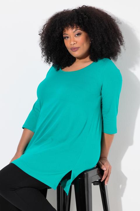 Produktbild Ulla Popken Longshirt, A-Linie, Rundhalsausschnitt, 3/4-Arm (58)