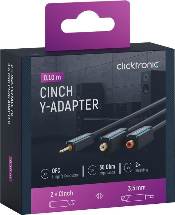 Actual product image Goobay MP3 Y-Adapter (0.10 m, Cinch, 3.5mm jack (AUX))