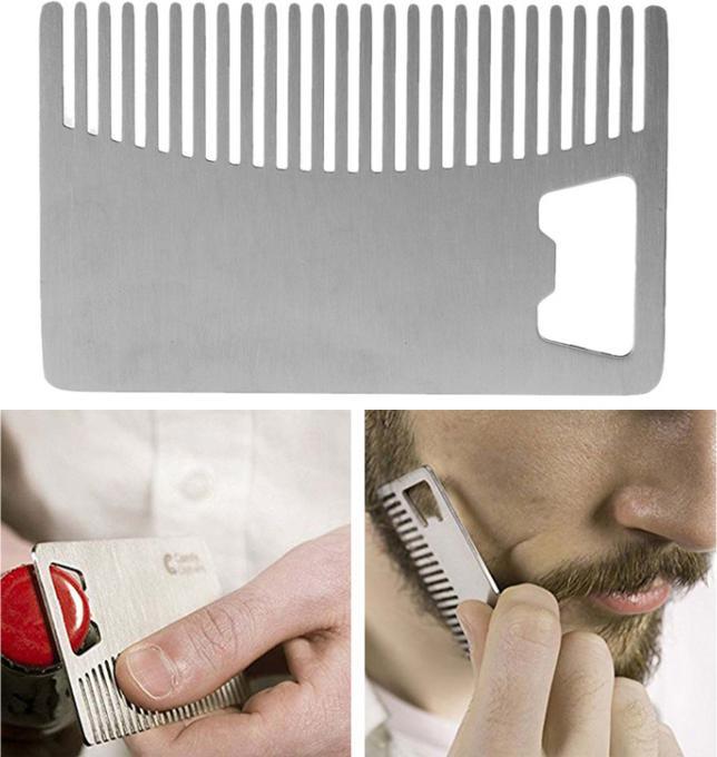 Immagine prodotto Ueli Express Pettine da barba e apribottiglie 2 in 1 in formato carta di credito