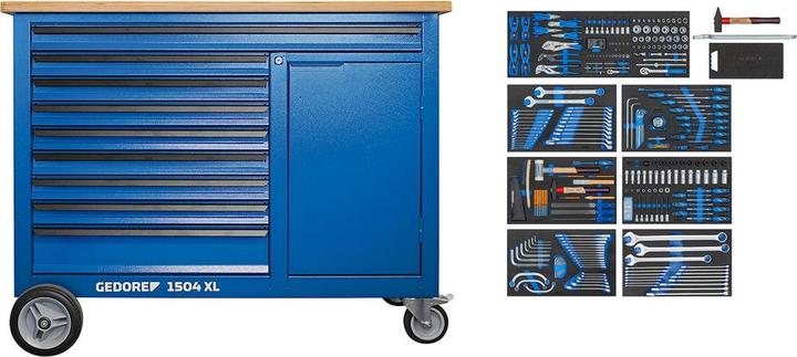 Immagine prodotto Gedore Banco da lavoro con assortimento professionale 306 pezzi. (63 cm)