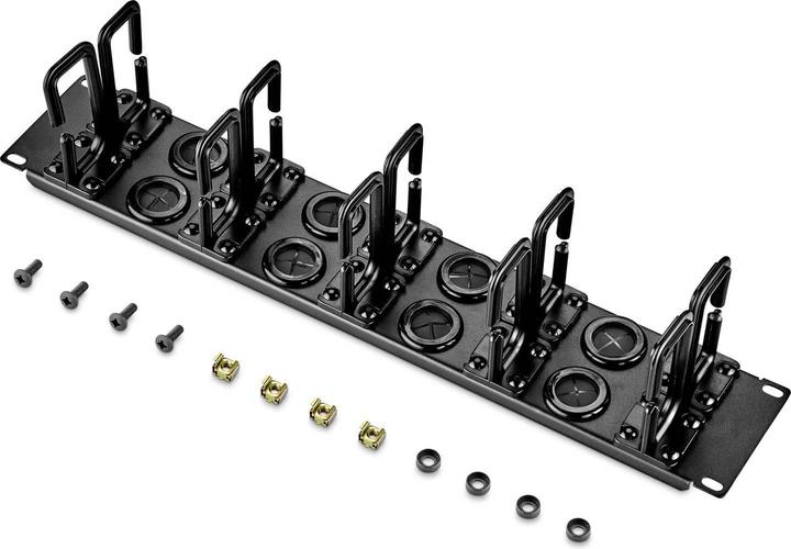 Actual product image Renkforce 48.26 cm (19"³) patch panel with 10 rotatable cable management brackets 2 U