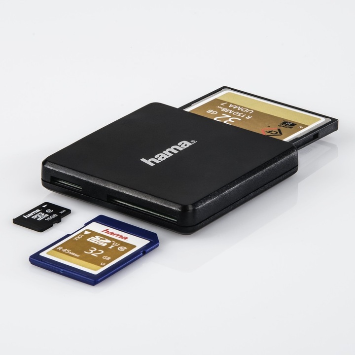 Immagine prodotto Hama Lettore di schede multiple USB 3.0 SD MicroSD CF (USB 3.0)