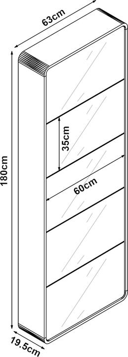 Image du produit En.Casa Stryn (63 x 19.5 x 180 cm)