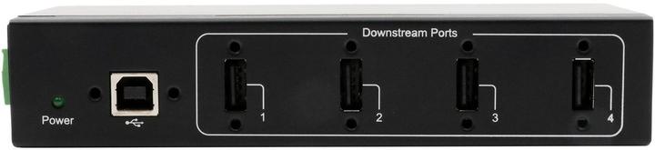 Produktbild Exsys GmbH 4 Port USB 2.0 Metall-HUB, für Tisch, Wand- und DIN-Rail Montage, 15KV ESD Schutz (USB-B, 4 Ports)