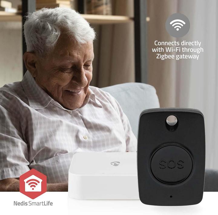 Actual product image Nedis Smart panic button Zigbee 3.0 | Battery type - Energy: CR2450 | Black