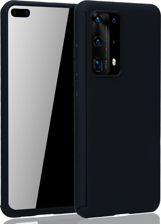 Produktbild König Design Hülle Handy Schutz für Huawei P40 Pro Full Case Cover Displayschutz 360 Schwarz (Huawei P40 Pro+)