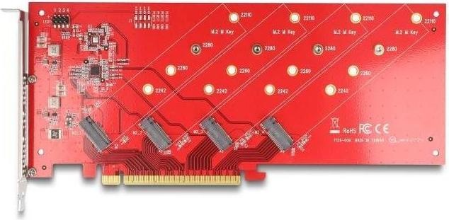 Actual product image Delock PCI Express x16 card to 4 x internal NVMe M.2 Key M 110 mm - Bifurcation