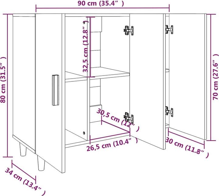 Produktbild vidaXL Melissa (90 x 34 x 80 cm)