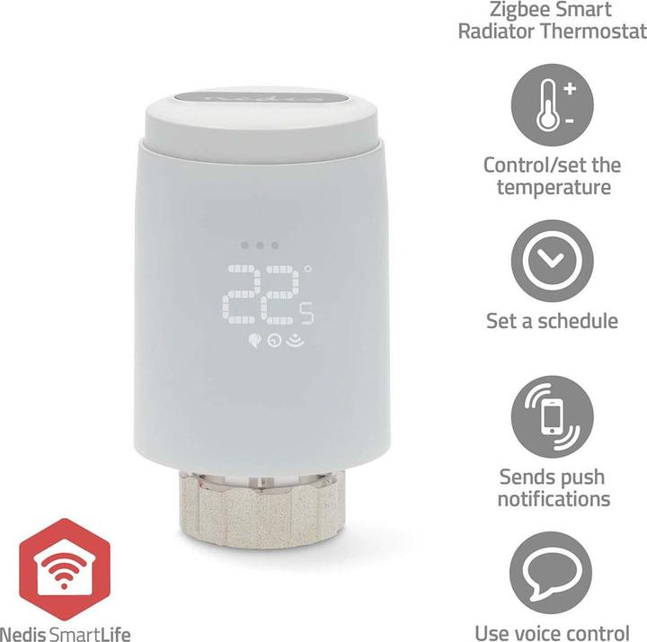 Actual product image Nedis SmartLife radiator control | Zigbee 3.0 | Battery-operated | LED | Android™ / IOS