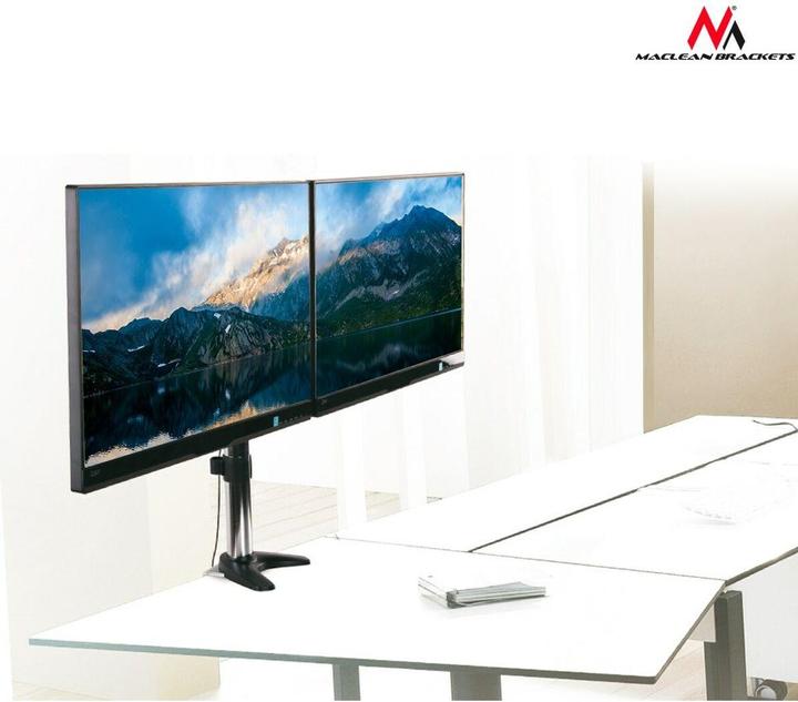 Immagine prodotto Maclean MC-714 - Supporto VESA per monitor/TV, 13-27", argento, 2x 8 kg (Tavolo, 27.01", 8 kg)