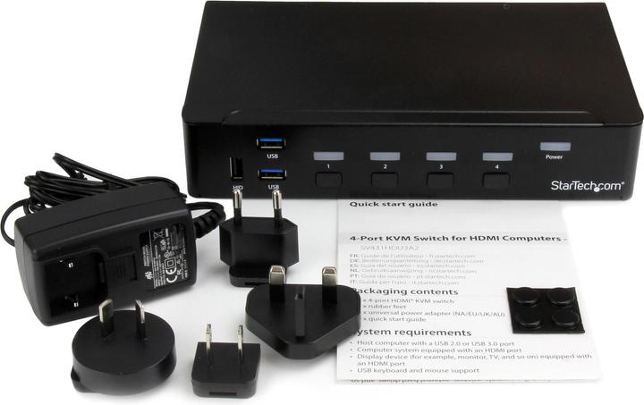 Produktbild StarTech 4 Port HDMI KVM Switch - HDMI KVM Umschalter mit USB 3.0 Hub - 1080p