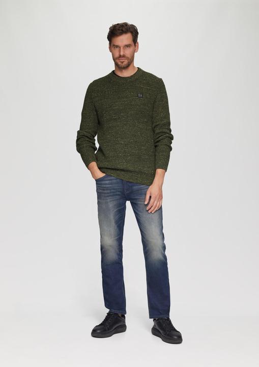 Produktbild S.Oliver Strickpullover Melierter Pullover mit Patentmuster und Crew Neck (S)