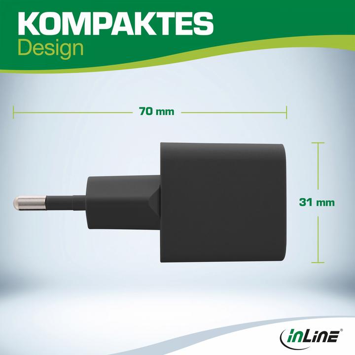 Produktbild InLine USB Netzteil Ladegerät Single USB-C (33 W, 1 Port)