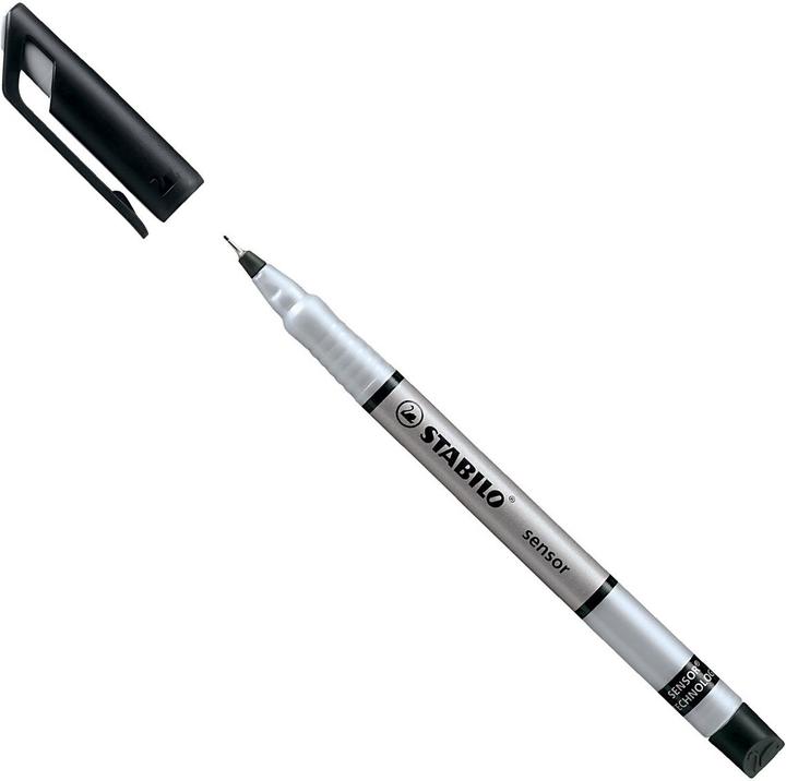 Produktbild STABILO SENSOR F Finliner mit gefederter Spitzer (Schwarz, 1 x)