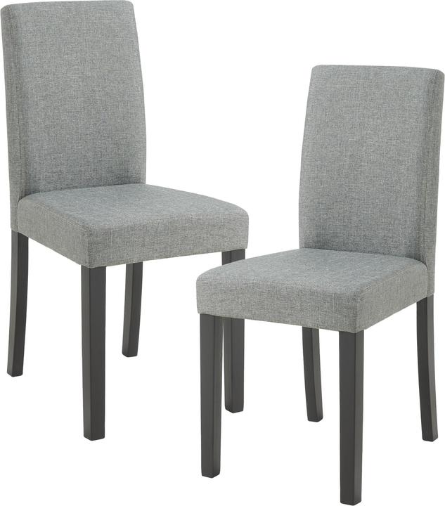 Produktbild En.Casa Esszimmerstuhl Hamburg 2er Set Textil Hellgrau