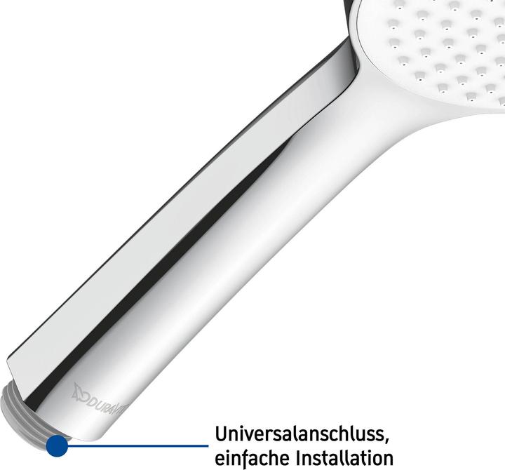 Produktbild Duravit Handbrause 110, 1 jet chrom / weiss (1 Strahlarten, 19.50 l/min)