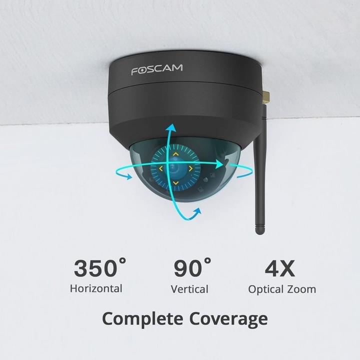 Productafbeelding Foscam D4Z WLAN Bewakingscamera Zwart 4MP (2304x1536), Dual-Band WLAN, PTZ, Slimme Detectie (2304 x 1536 pixels)