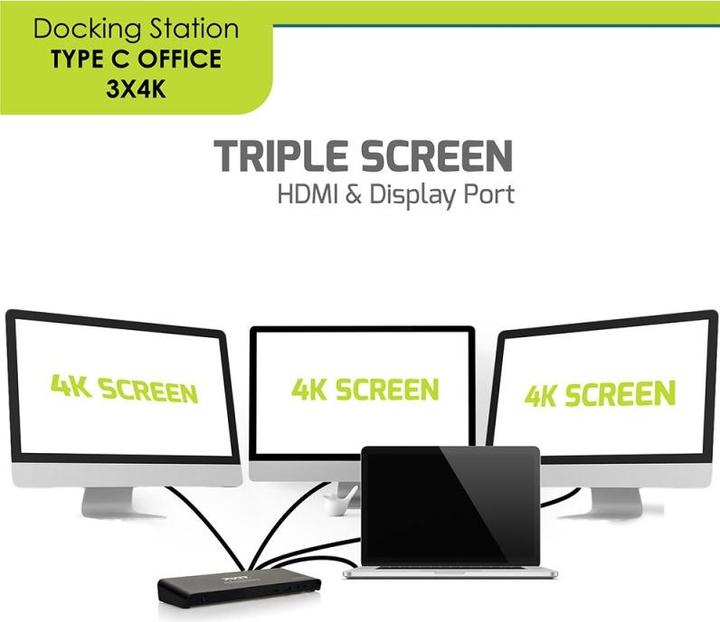 Produktbild Port Designs DOCKING TYPE C OFFICE 901904-EU 3 X 4K-CH, USB-C/USB 3.0 (USB-C, 7 Ports)