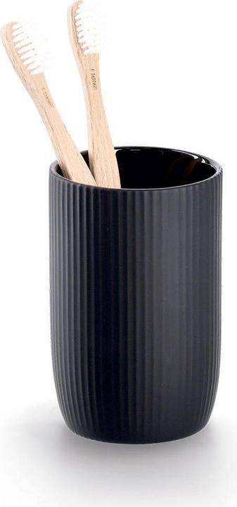 Actual product image Zeller Present Toothbrush tumbler, ceramic, black