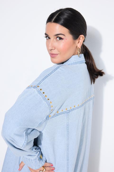 Immagine prodotto Studio Untold Camicia di jeans dal taglio oversize con stile vintage e rivetti decorativi (60)