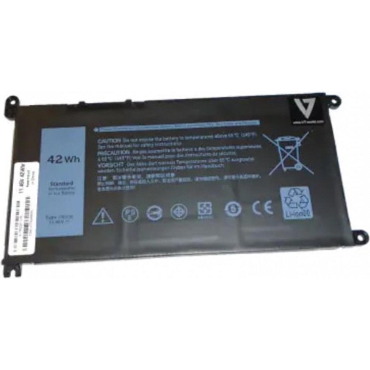 V7 Ersatzbatterie D-YRDD6-E für ausgewählte Dell Notebooks (3 Zellen, 3500 mAh), Notebook Akku, Schwarz