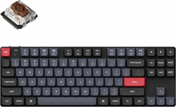 Immagine prodotto Keychron K1 Pro (nero/blu/grigio, layout DE, Gateron Low Profile 2.0 Mechanical Brown, hot-swap, telaio in (DE)