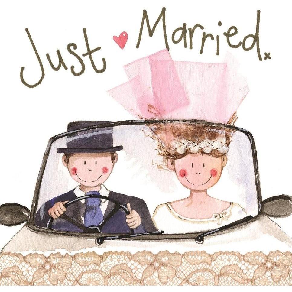 Teka, Biglietto di auguri + Carta da lettere, Hochzeitskarte S89 Just Married Auto