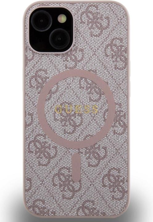 Actual product image Guess GUHMP14SG4GFRP iPhone 14 / 15 / 13 6.1" różowy/pink hardcase 4G Collection Leather Metal Logo (Apple iPhone 13, Apple iPhone 14, Apple iPhone 15)