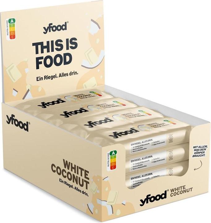 Produktbild YFood Coconut & White Chocolate (Kokos, Weisse Schokolade, 12 Stk., 720 g)