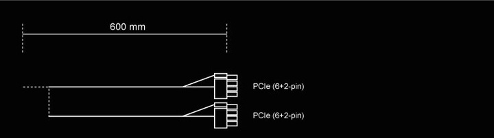 Actual product image be quiet! CP-6620 PCIe dual cable for modular power supplies