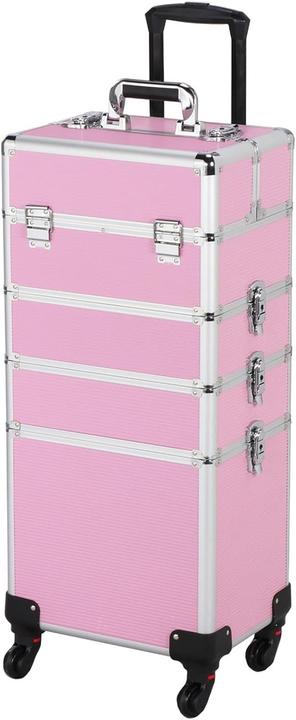 Actual product image Yaheetech Aluminium Cosmetic Case Trolley, Pink
