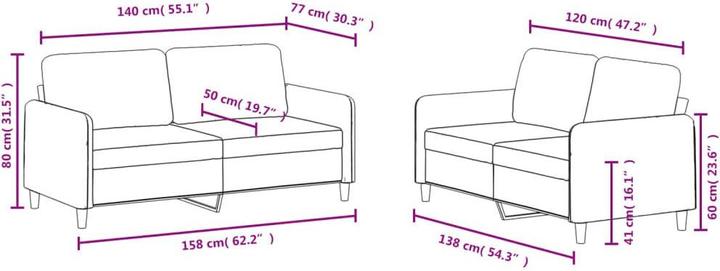 Produktbild vidaXL Sofagarnitur (2-Sitzer)