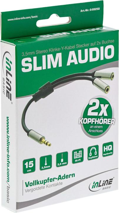 Actual product image InLine 3.5mm jack - 2x 3.5mm socket (0.15 m, 3.5mm jack (AUX))