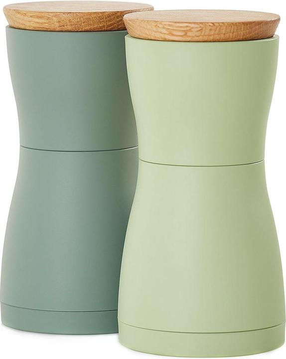 Productafbeelding AdHoc Dubbel peper- en zoutmolenset, donkergroen&licht (Peper, Zout)