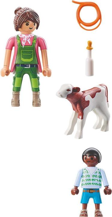Produktbild Playmobil 71803 Bäuerin mit Kind und Kalb (71803)