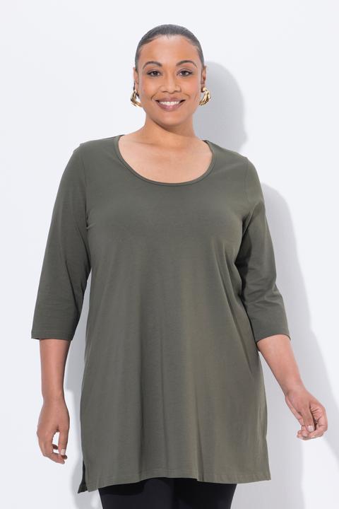 Immagine prodotto Ulla Popken Maglia dal taglio lungo e svasato con scollo a girocollo e maniche a 3/4 (54)