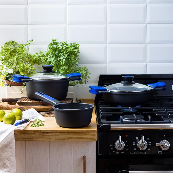 Actual product image BRA Advanced pan set for all heat sources including induction black (28 x 6.30 cm)