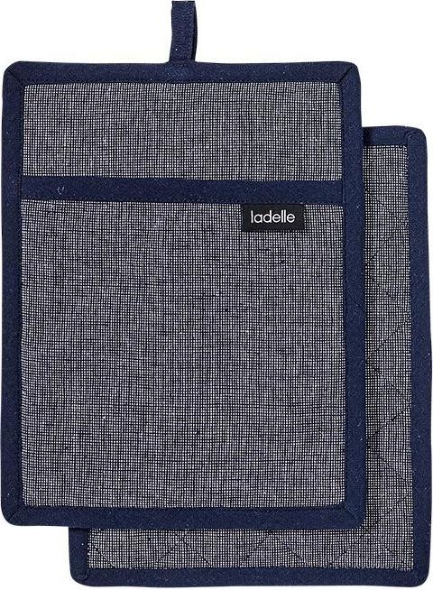 Ladelle 2er-Set recycelte Topflappen Eco Navy 19 x 24 cm (Recycelte Baumwolle & Polyester)