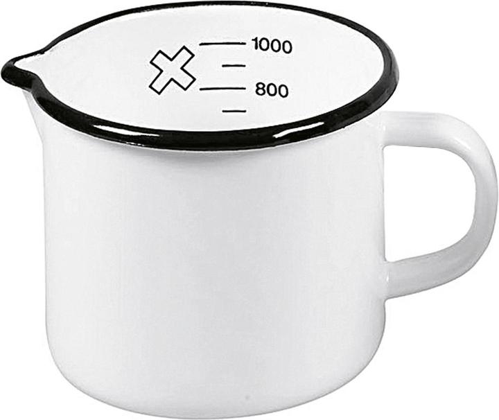 Actual product image Krüger Milk pot with scale enamel with spout 1 litre Ø 12 cm (1000 ml)