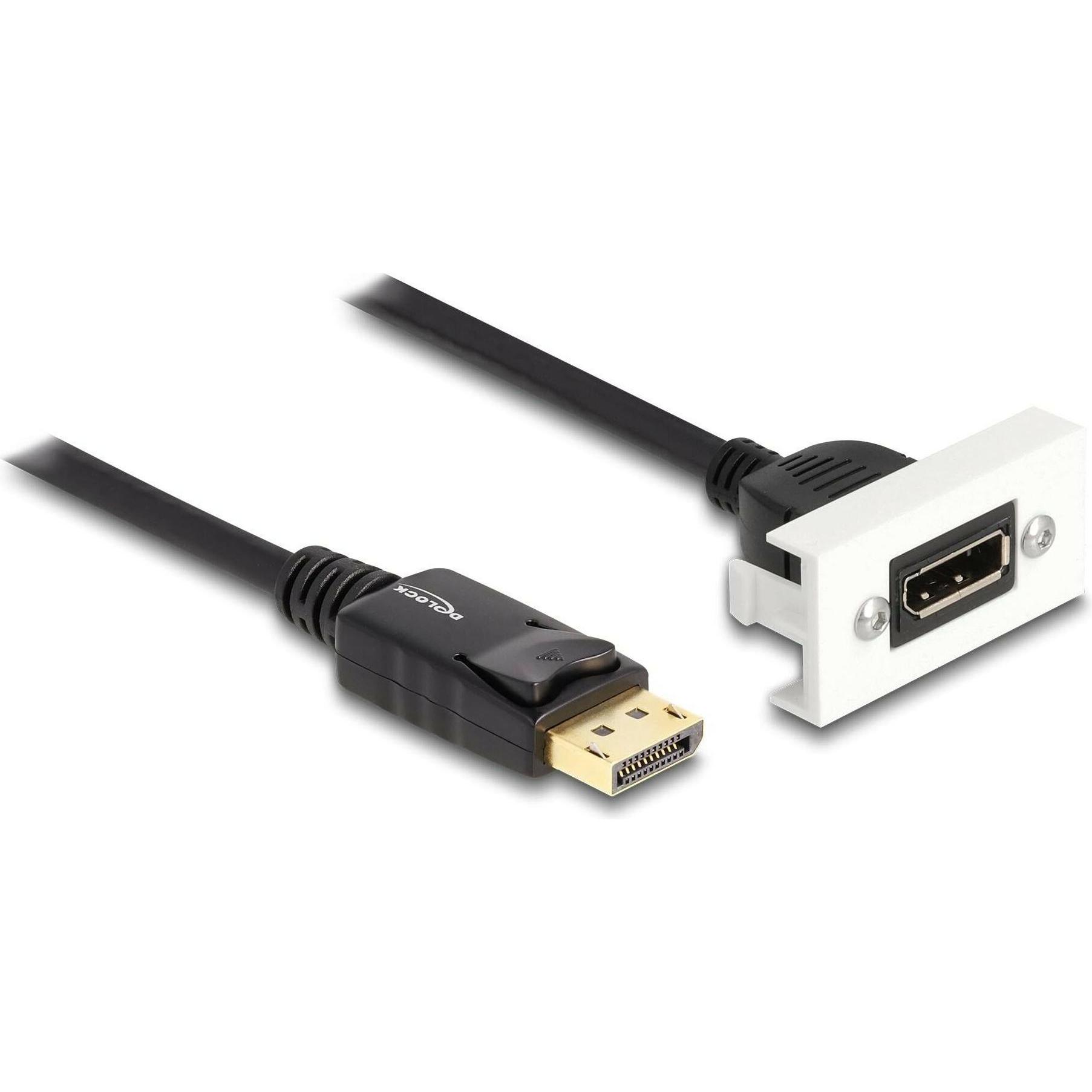 Delock Easy 45 DP 8K 30 Hz Modul mit Kabelpeitsche (0.03 m, DisplayPort), Video Kabel
