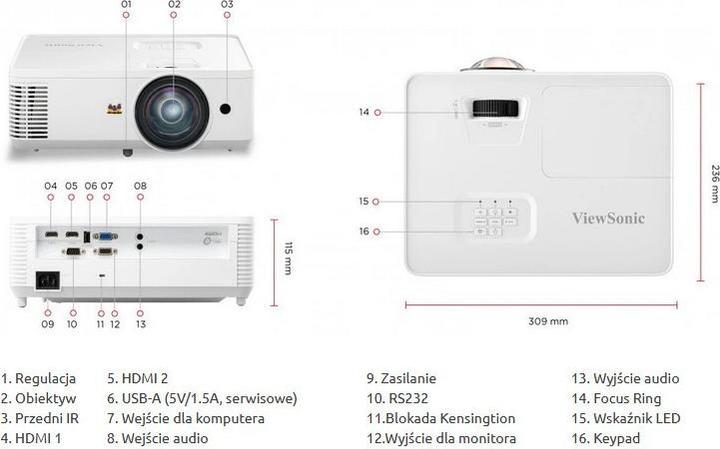 Produktbild Viewsonic PS502X (XGA, 4000 lm, 0.62:1)