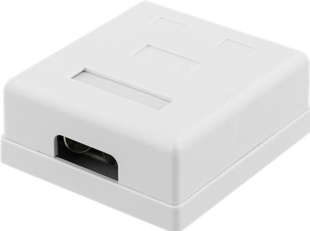Image du produit Deltaco shielding network wall socket Surface FTP 2xRJ45 Cat6A white (Module Keystone)