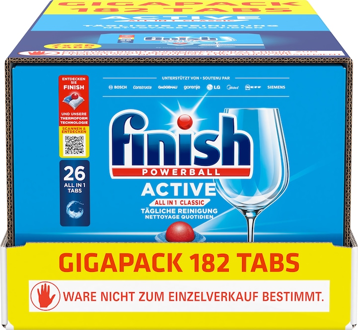 Actual product image Finish All in One (Tabs, 182 x)