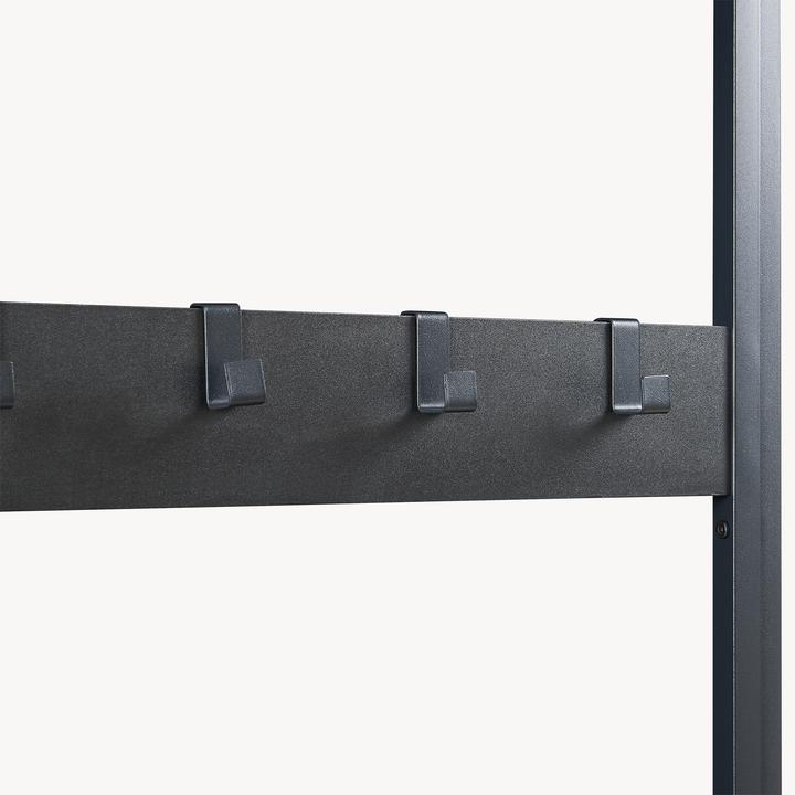 Produktbild En.Casa Garderobenständer Napinerg mit Spiegel und Schuhregal 185x98x34 cm Schwarz