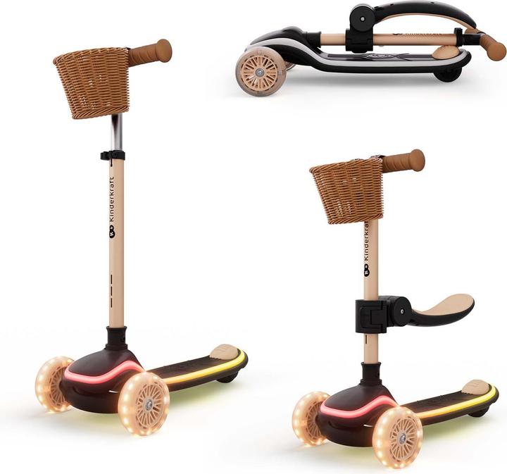 Produktbild KinderKraft Three-wheeled LED scooter beige