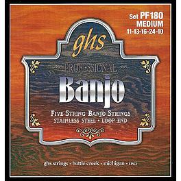 GHS PF 180 5-Str. Banjo String St. Steel (5x, Banjo) (PF180)