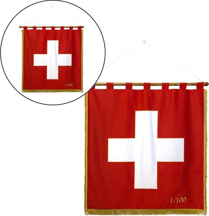 Immagine prodotto Keller Fahnen Schweizerfahne «Stickerei Limited Edition» Polycanvas 205g/m2 120x120 cm