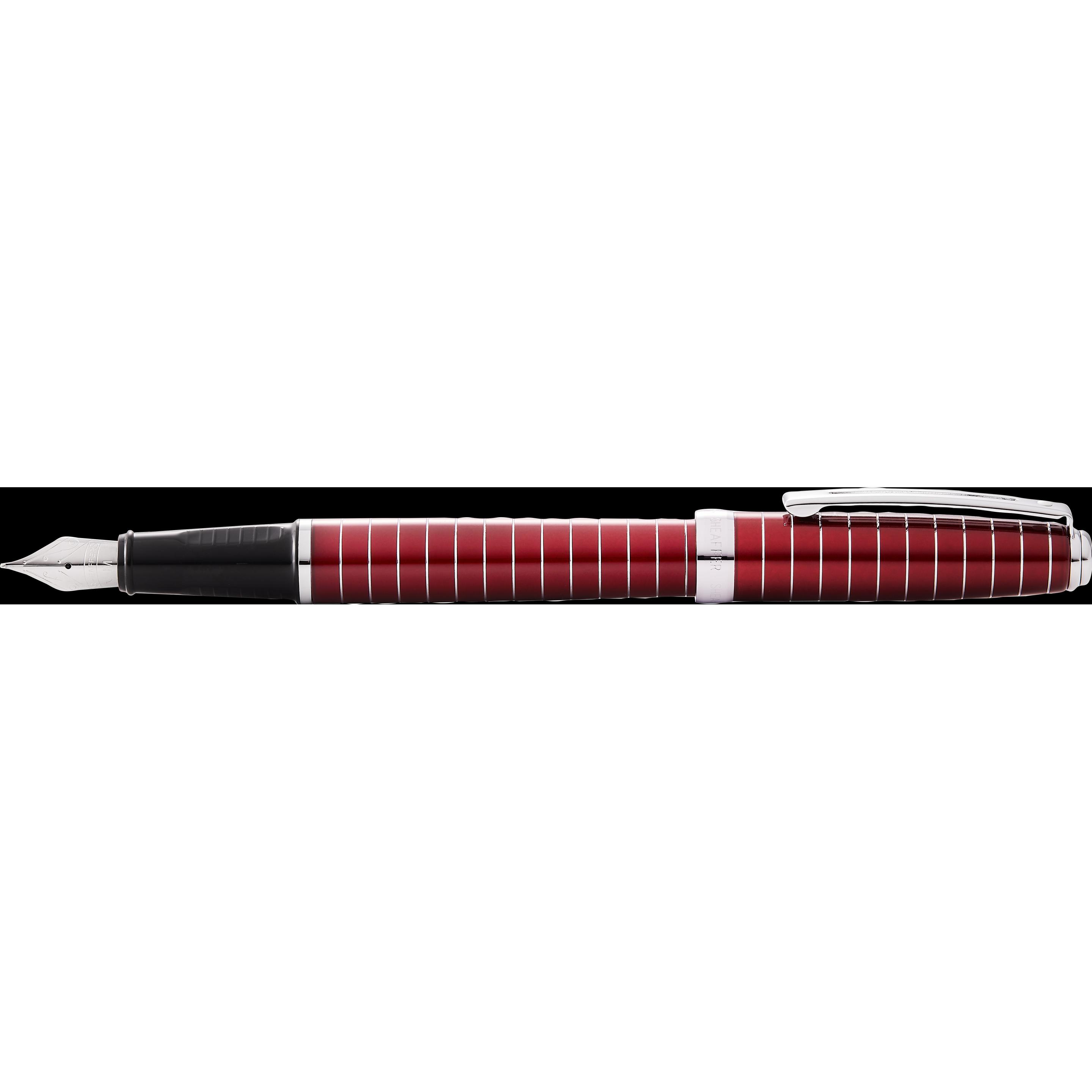 Sheaffer, Schreibstifte, Füllfederhalter Prelude Rot, horizontales Linienmuster in Geschenkbox (horizontales Linienmuste...